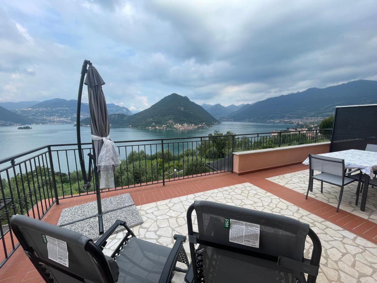 Appartamento Vista Lago D'Iseo Sulzano Bagian luar foto